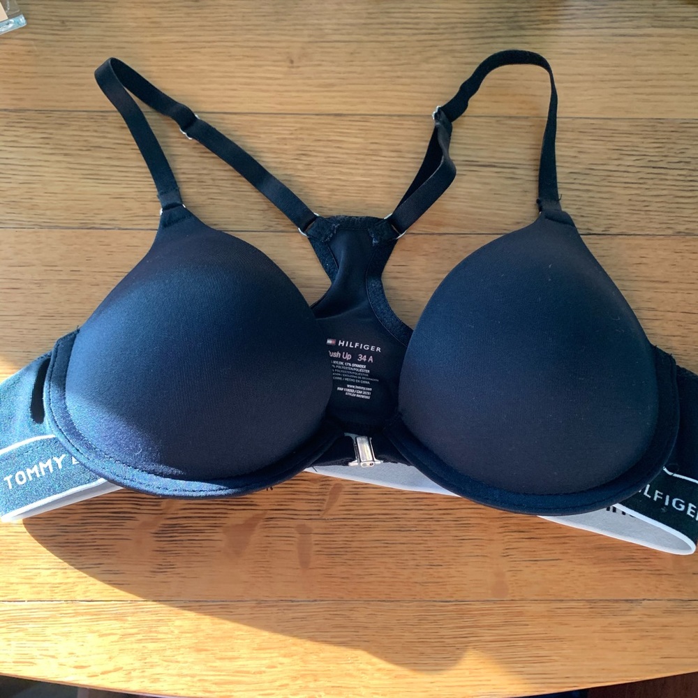 Tommy Hilfiger Black Racerback Push Up Bra 34A